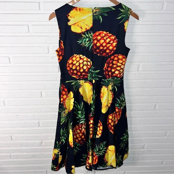 Grace Karin Black with Pineapple Design Swing Dress, Women’s Size Medium - Picture 3 of 7